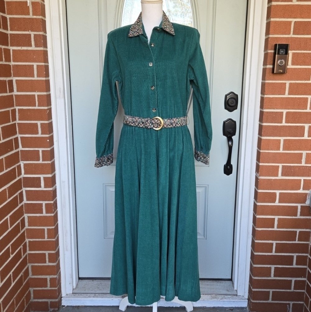 Orvis Vintage Green Corduroy Dress